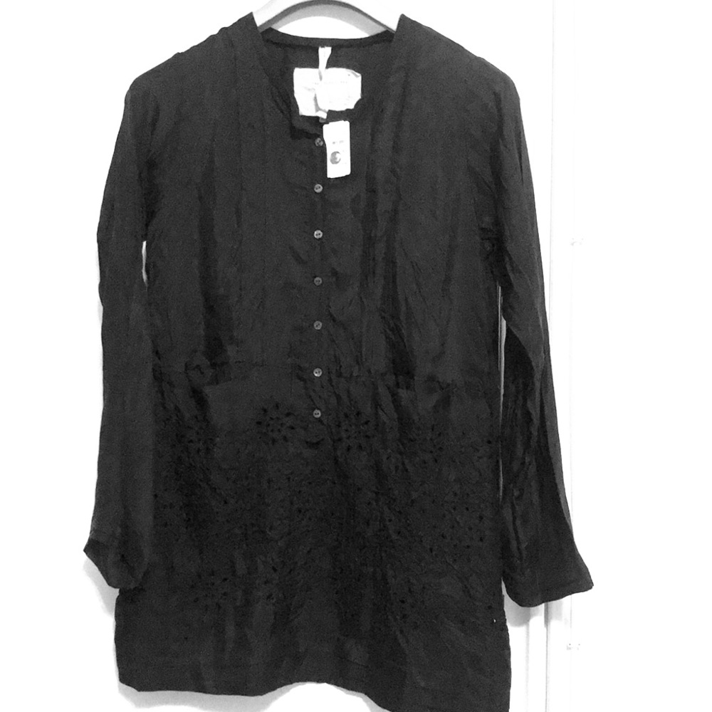 Johnny Was- Black silk tunic